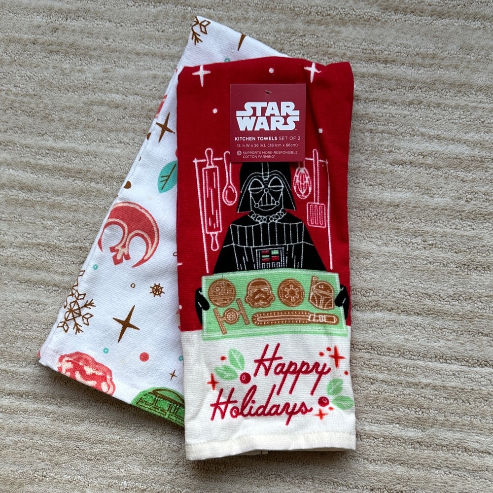 NWT St. Nicholas Square® Star Wars 2-Pack Darth Vadar Kitchen Towel Set